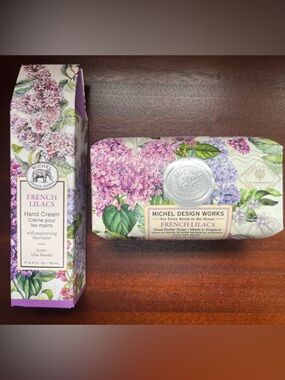 NEW Michel French Lilacs Hand Cream & Shea Butter Soap Set